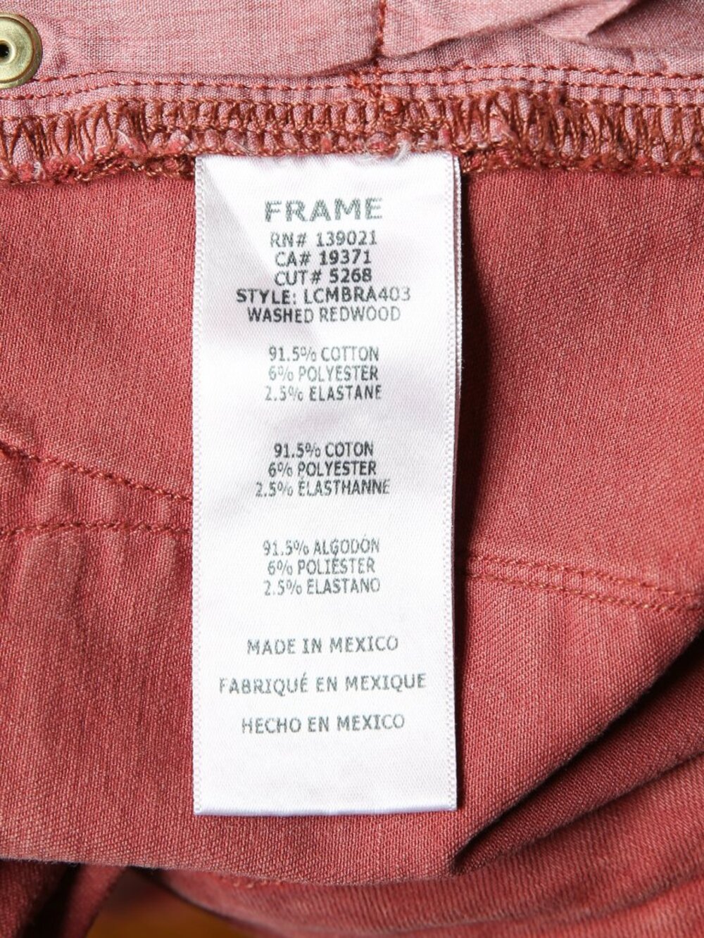 FRAME Le Crop Mini Boot High-Rise Jeans Washed Redwood Size 32 - Picture 7 of 8